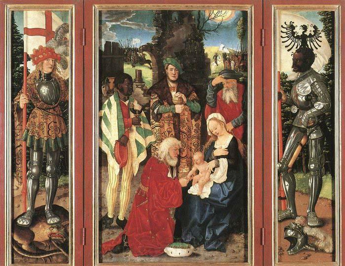 BALDUNG GRIEN, Hans Adoration of the Magi Germany oil painting art